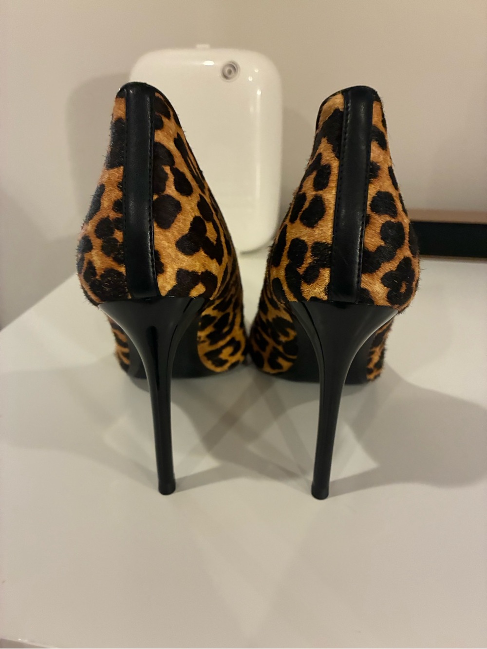 Michael Kors Leopard Print Calf Hair Pointed Pump - Tan & Black - Picture 7 of 7